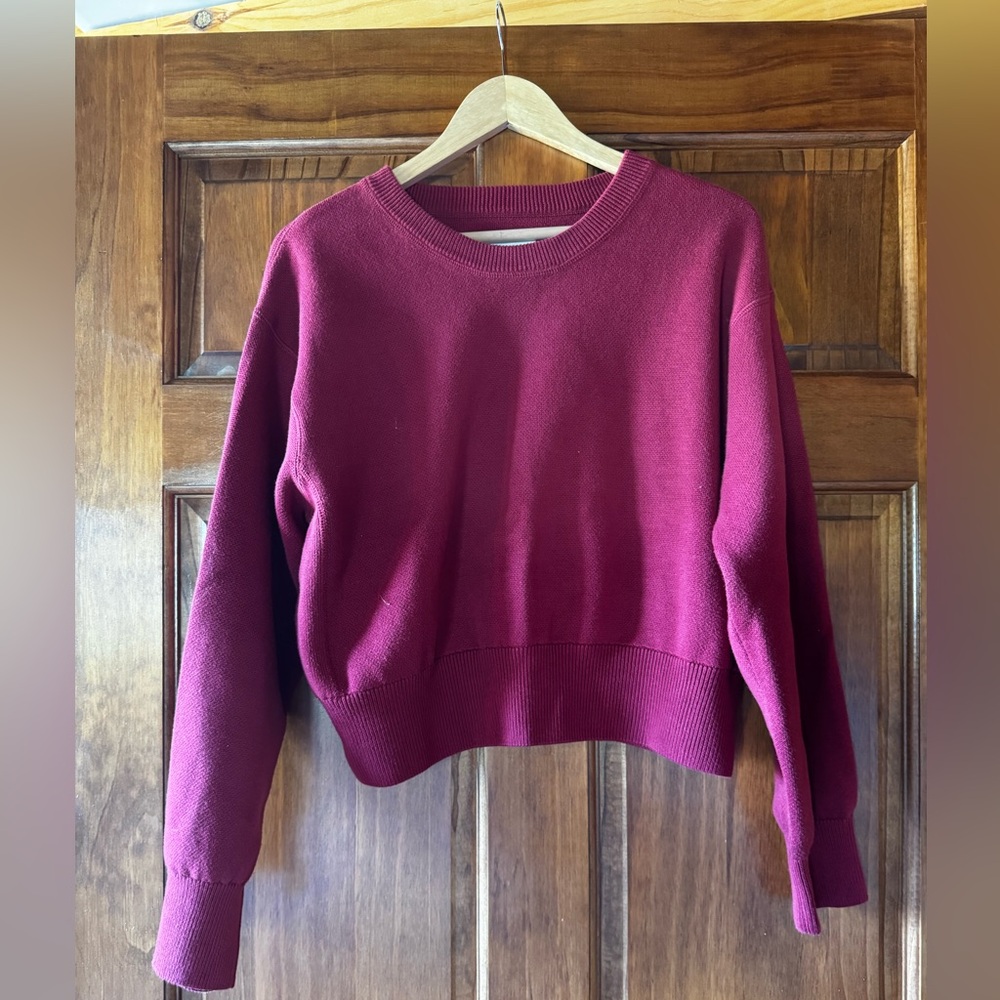 aerie Burgundy Crewneck Sweater